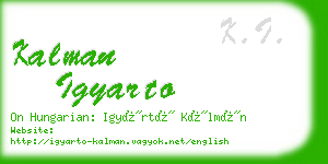 kalman igyarto business card